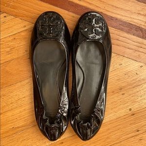 Tory Burch Black Patent Leather Ballet Flats